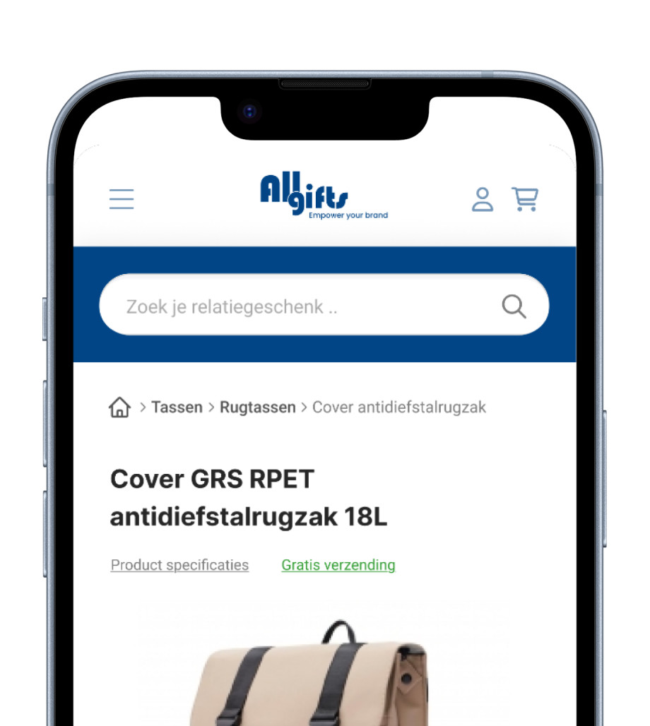 Allgifts productpagina UX flow